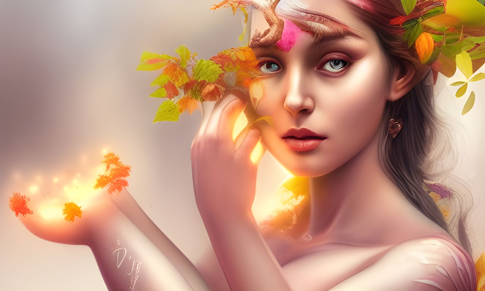 Goddess of Monsoon Breast in Autumnal Hues