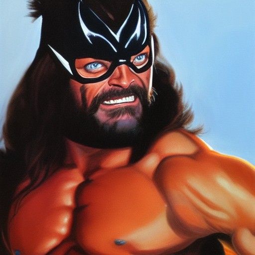 Macho Man Wolverine in Oil Painting Style