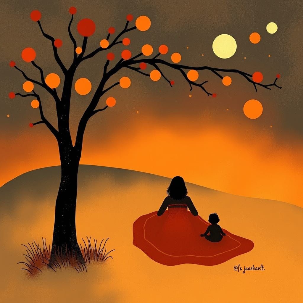 Serene Digital Art Evoking Contentment and Inner Peace