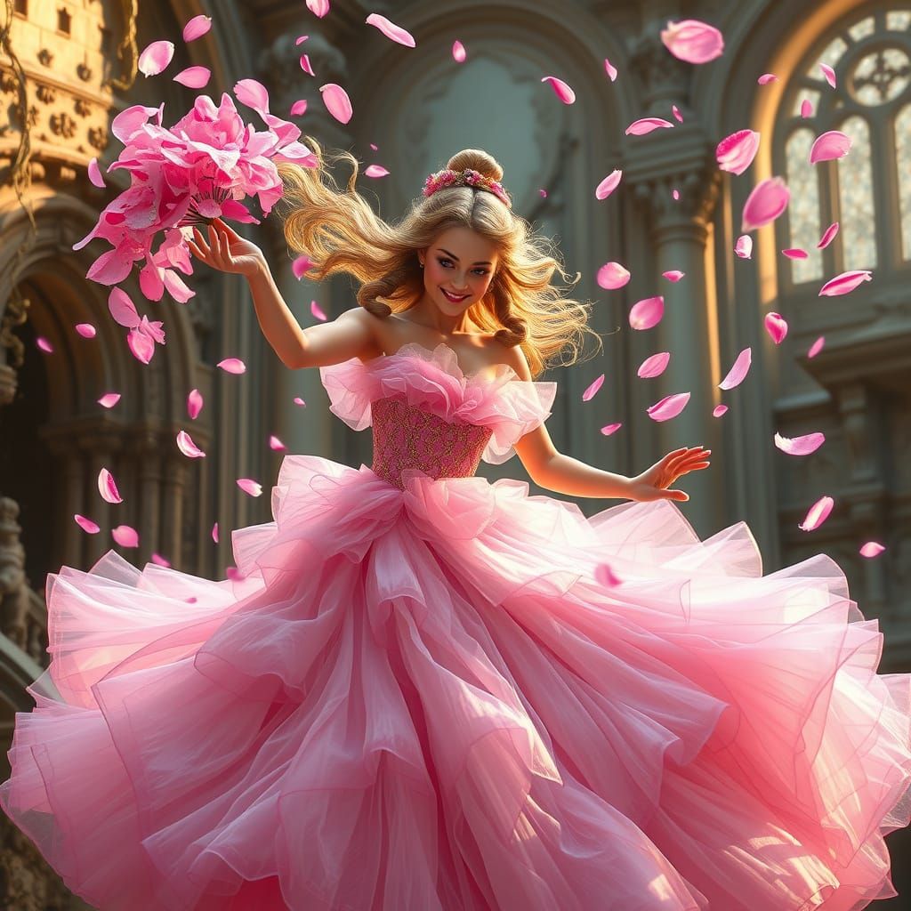 Whimsical Princess Enchants with Delicate Petals