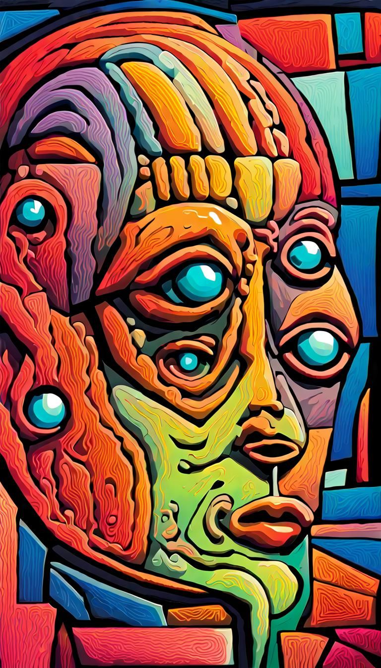 Surreal Mindscapes in Neon 3D: A Maximalist Vision