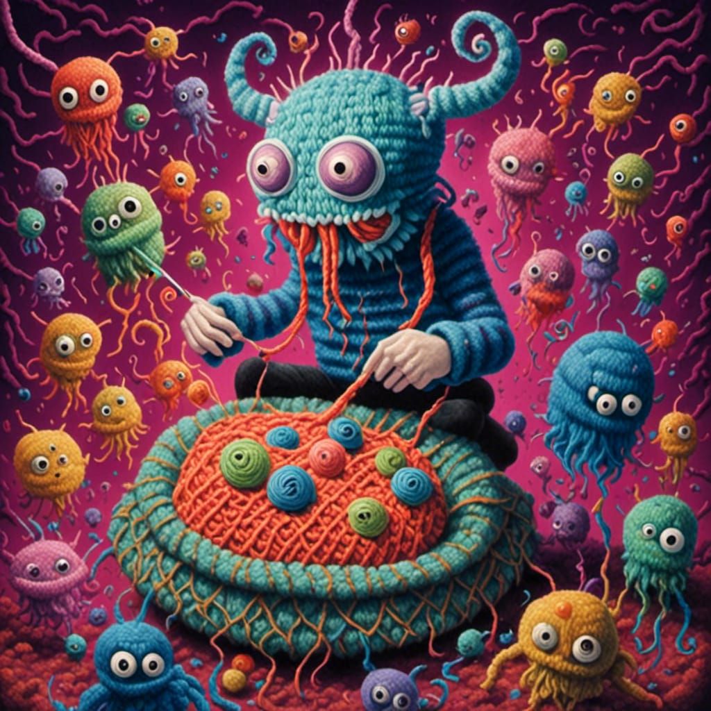 Yarn Monster Knitting: Pop Surrealism Image