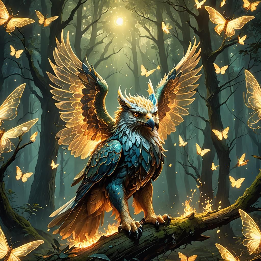 Gryphon Transmutation into Radiant Fireflies