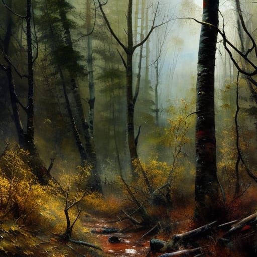 Dead Birch Tree Forest: Sinister Matte Painting