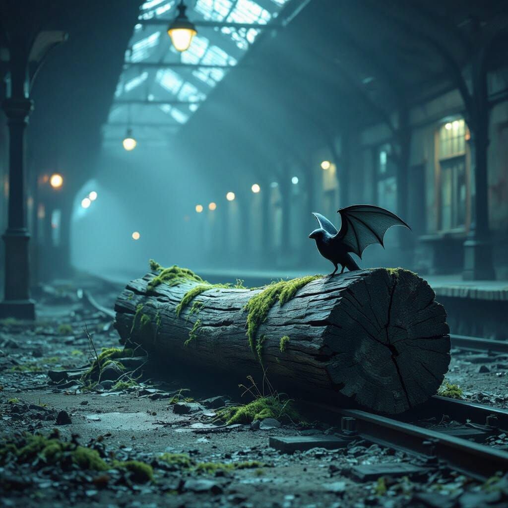 Spectral Bat Haunts Abandoned Train Station Log