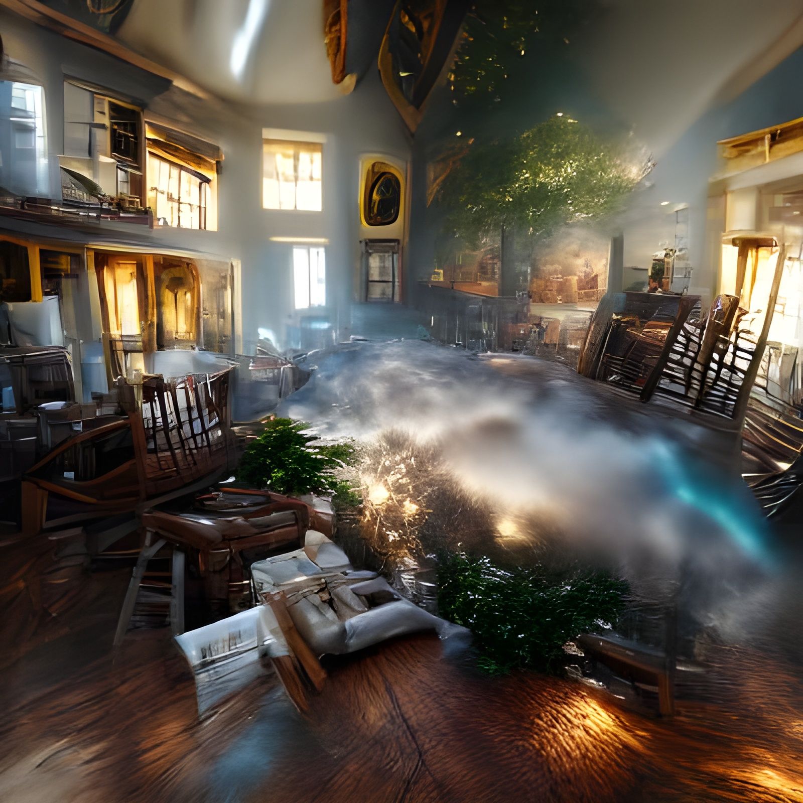 Time Traveler's Cottage in Kinkade Style