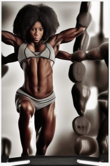 black woman muscles built strong