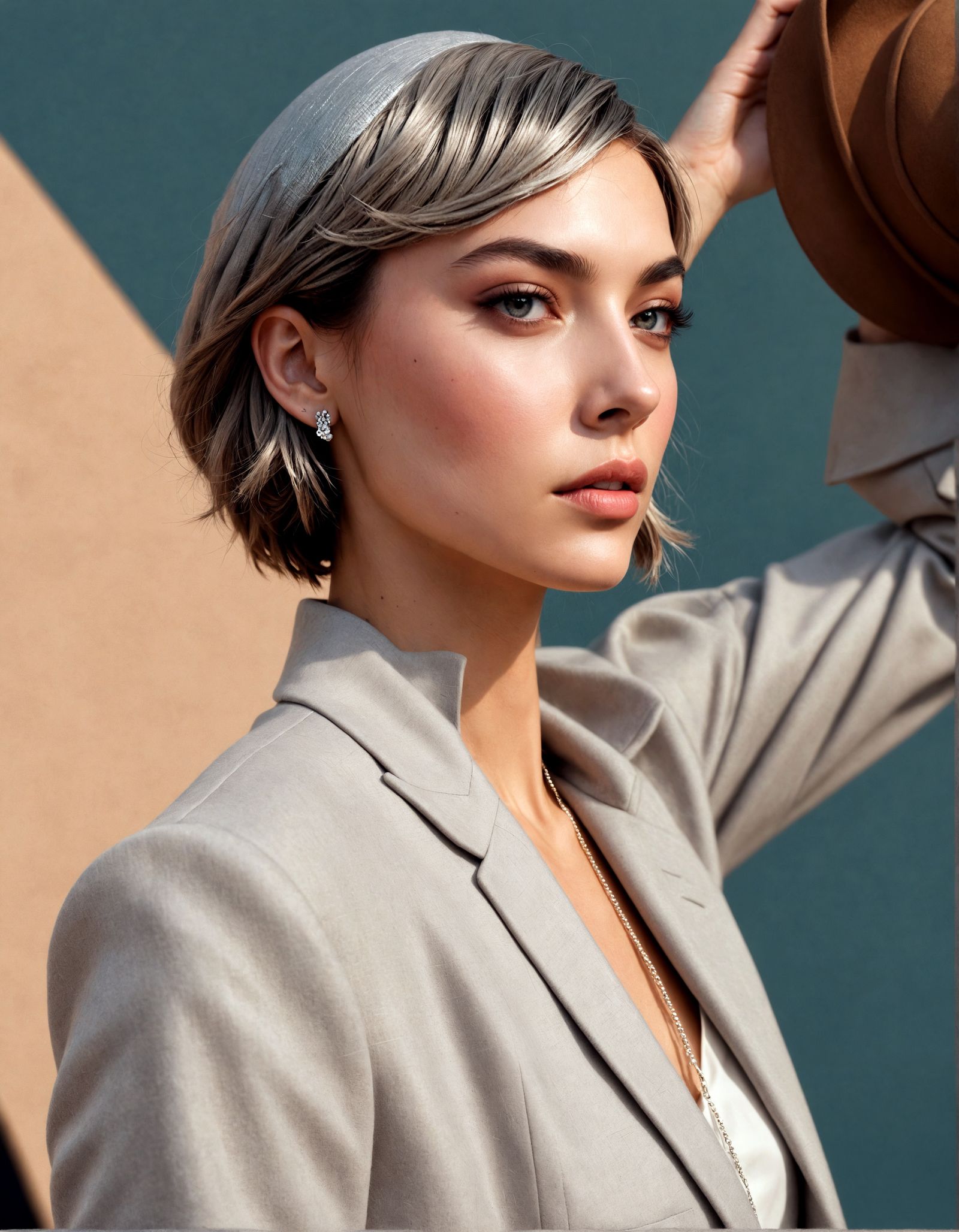 Sporty Chic Girl Playing Basketball, Digital Art