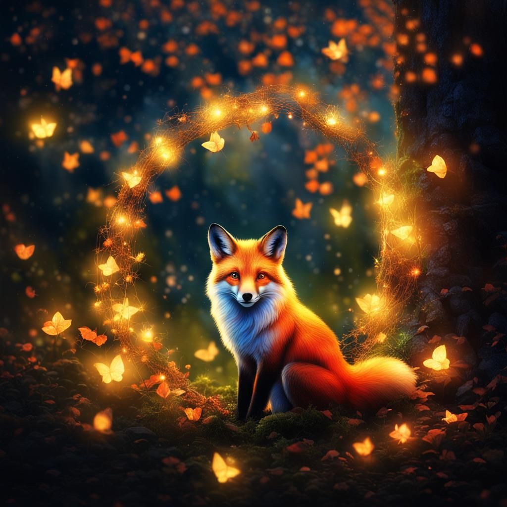 Cunning Elf in Bioluminescent, Enchanting Radiance