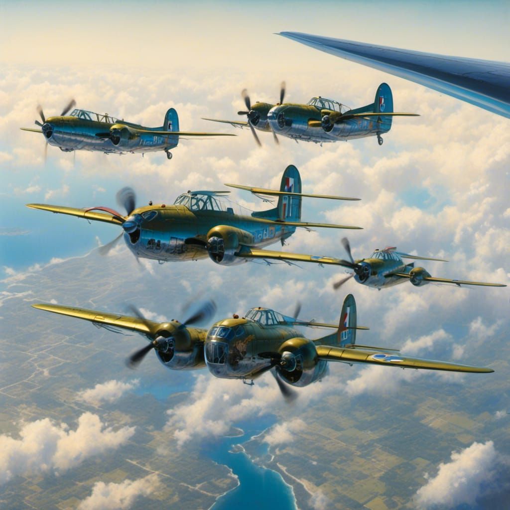 B-17 Bombers Fly Over Oz in Formation