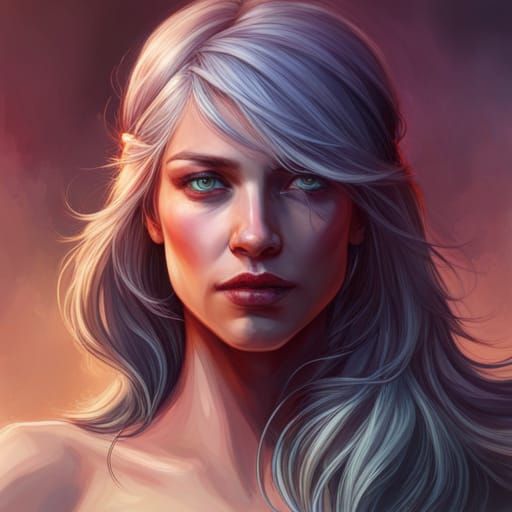 Desert Portrait in Hyperdetailed Art Nouveau Style