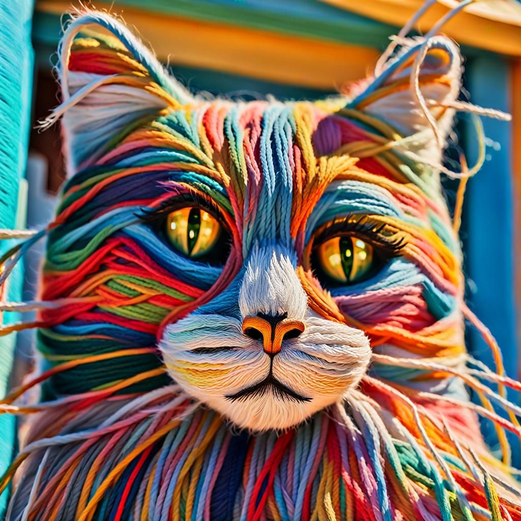 Cat made of string