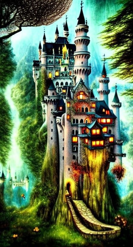 Magical Treehouse Castle Inspired by Romanticism