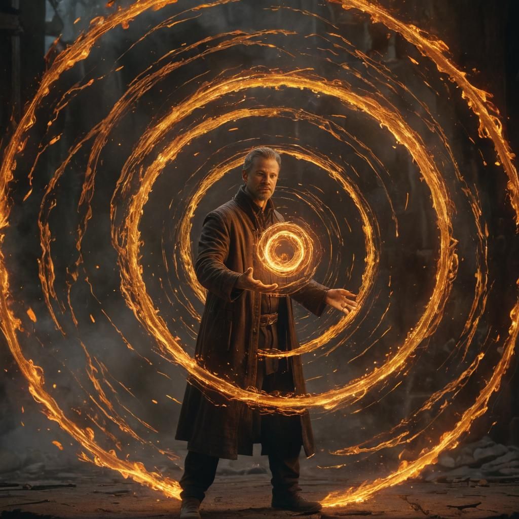 Epic Digital Painting of a Techno-Mage Unleashing Power