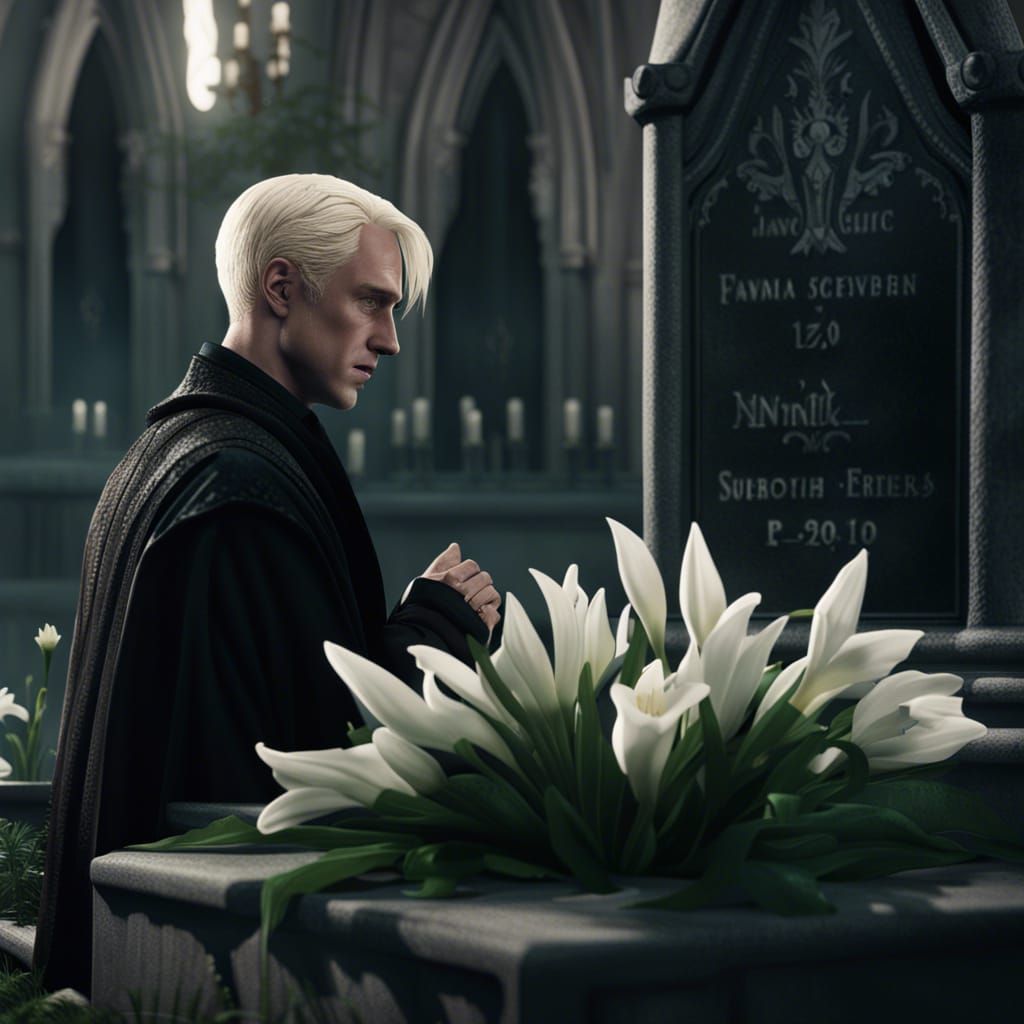 Grief: Draco Malfoy at a Tombstone