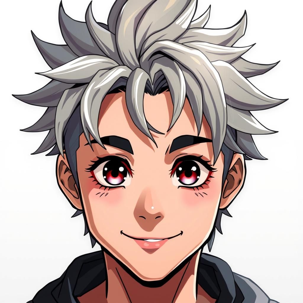 Anime-Inspired Young Man with Spiked Hairstyle