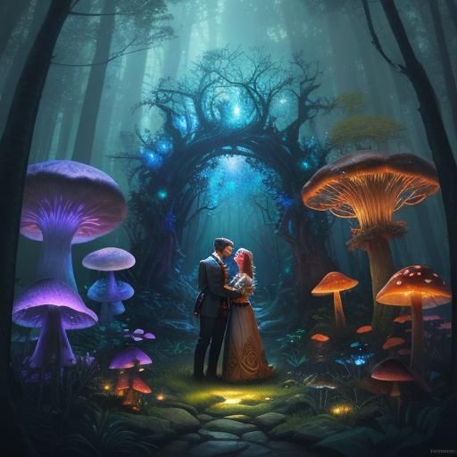 Mystical Forest Embrace in Ethereal Light