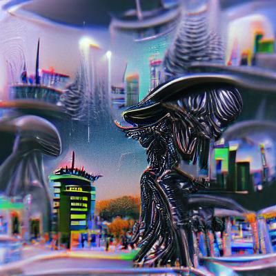 Surreal Xenomorphic Alien Cityscape
