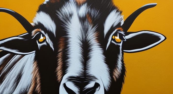 Graffiti Goat in Street Art Style