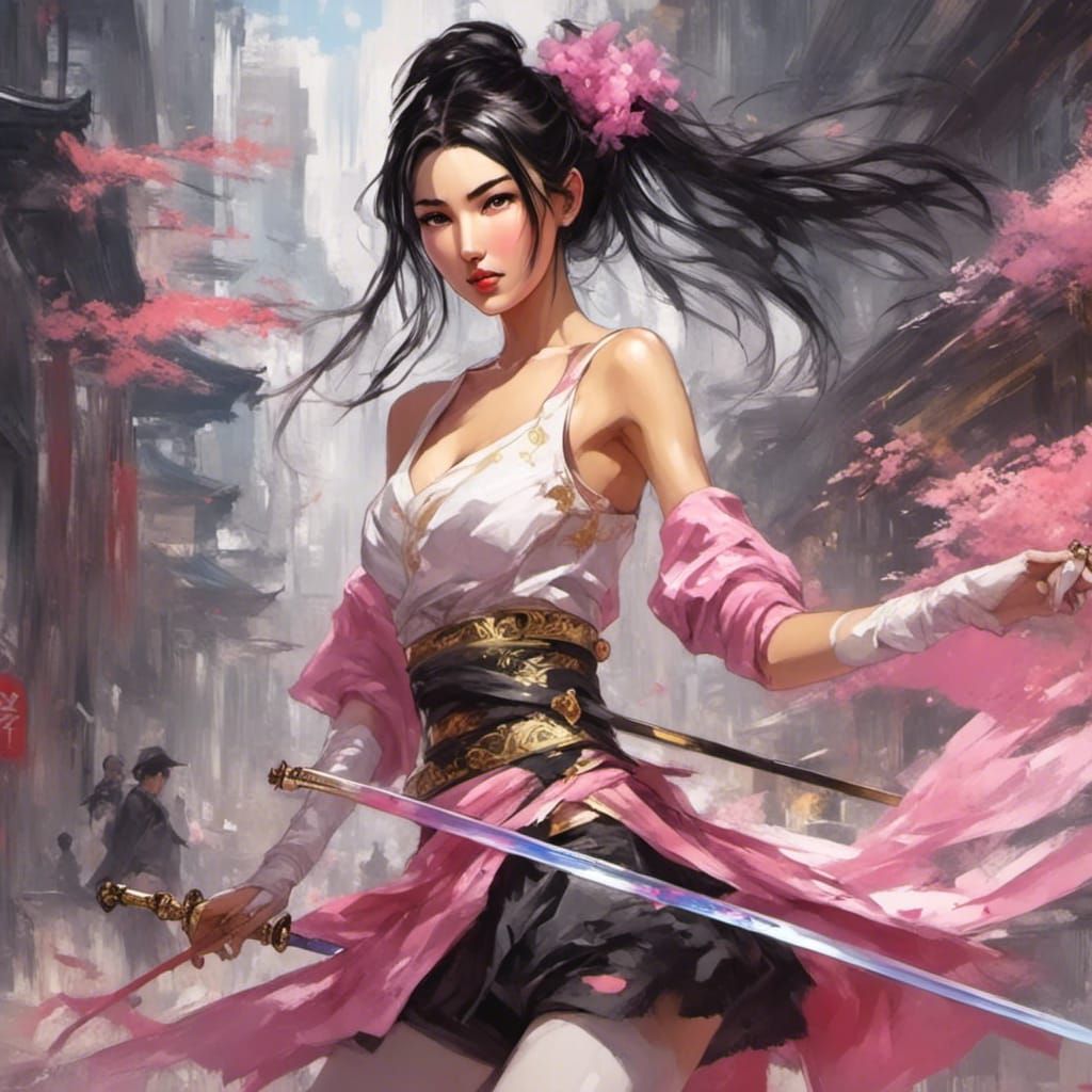 Genshin Impact Character with Inazuma Style Clothing