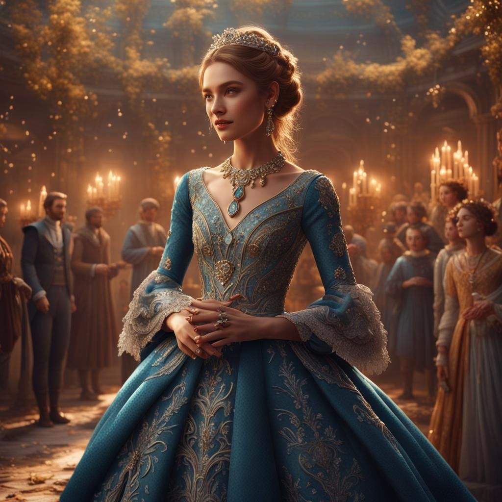 Young Woman Shows Diamond Ring, Fantasy Art