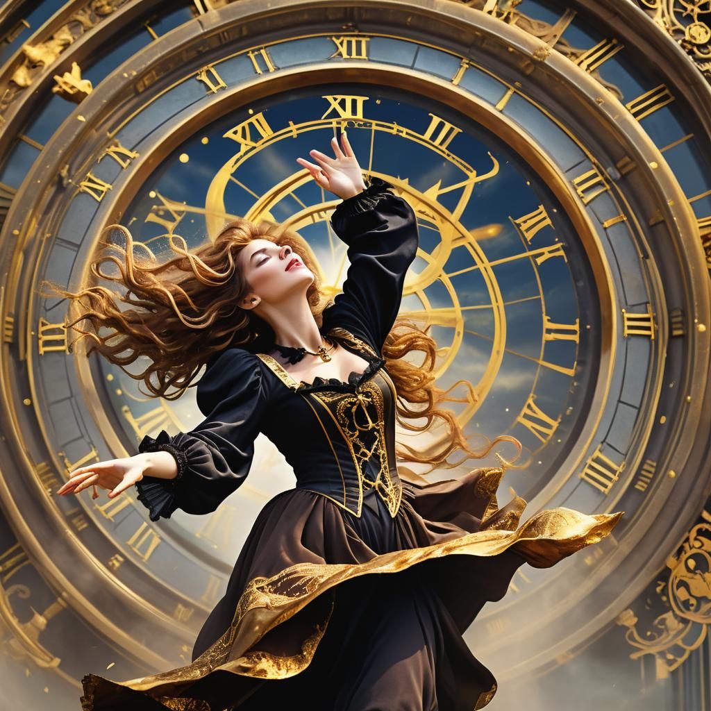 French Witch Casting Spell in Anime Style