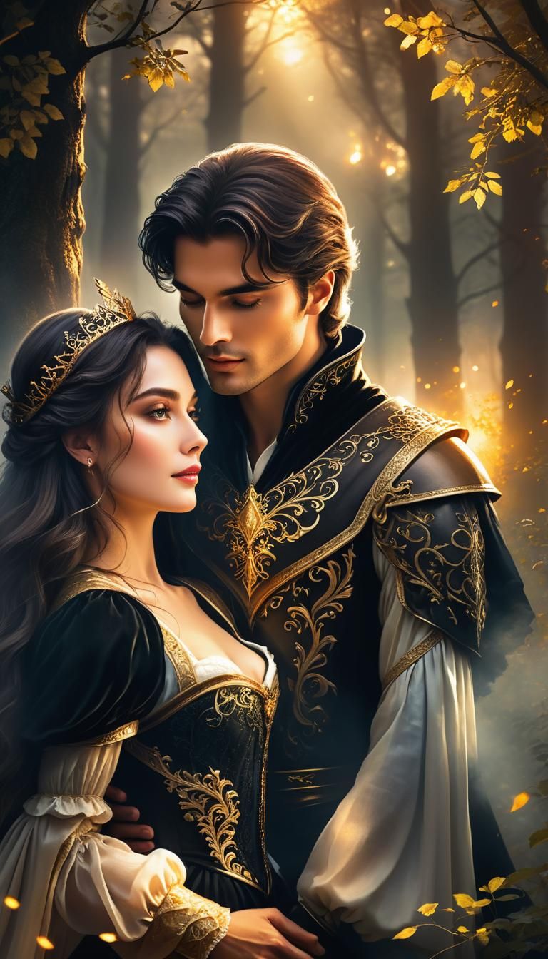 Ethereal Regal Couple in Mystic Forest