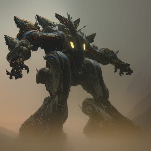 Hyperdetailed Mecha-Dragon in Dark Fantasy Style