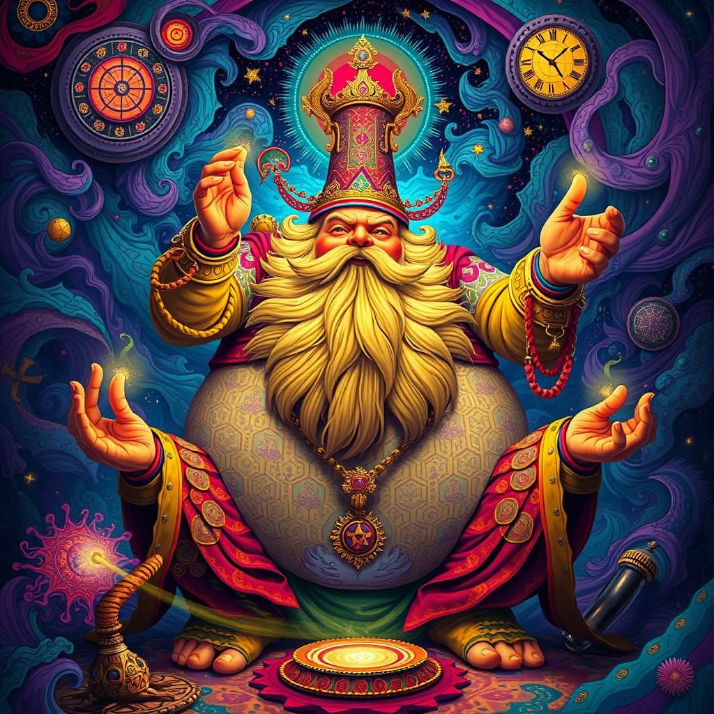 Mystic Ritual with Psychedelic Surreal Details