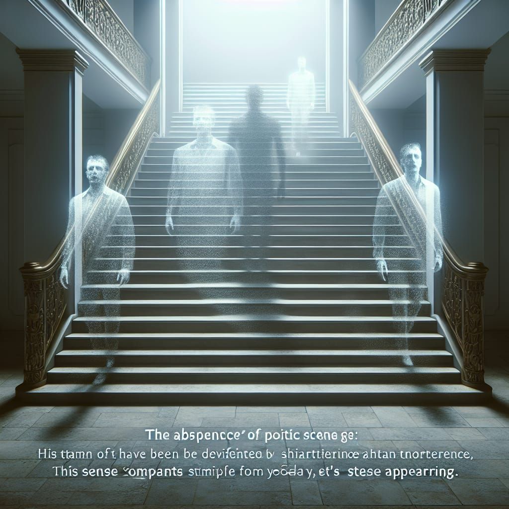 Ethereal Stairway: The Ghostly Absence of a Man