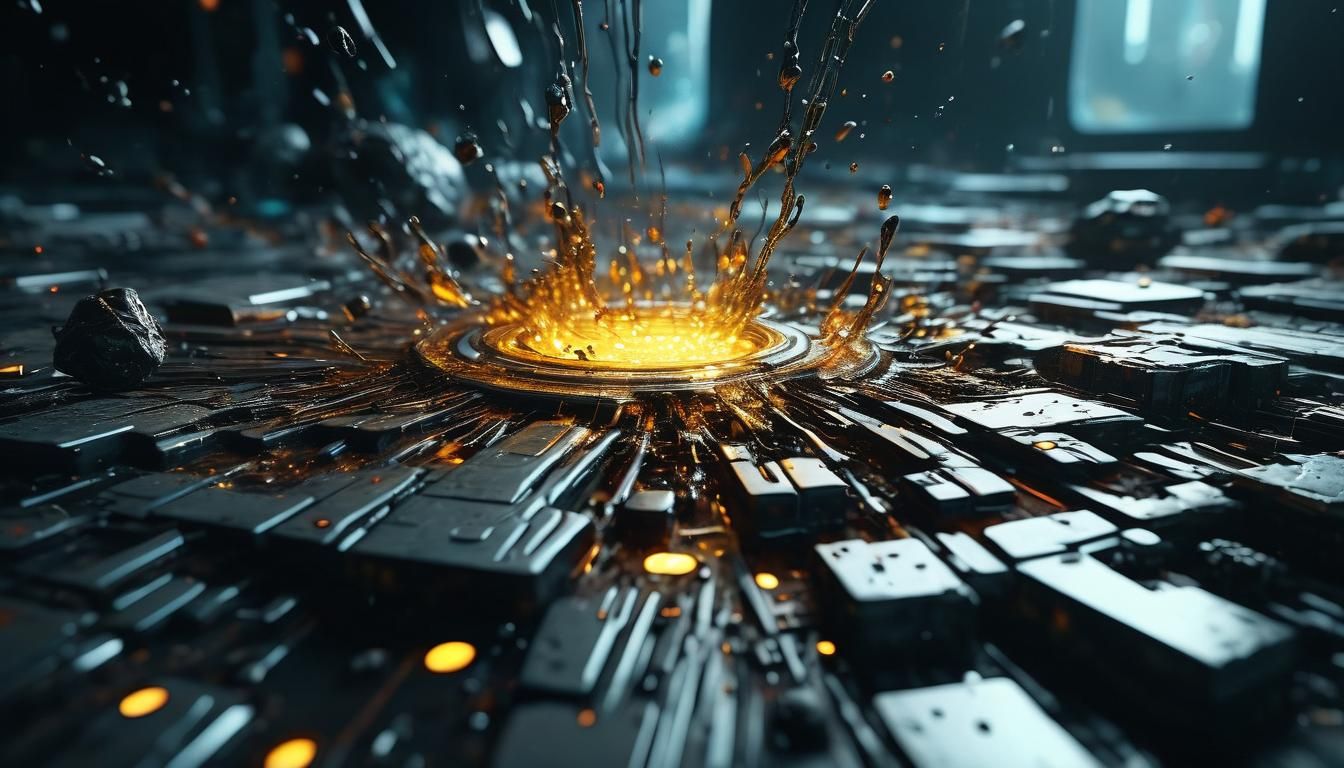 Macro Hyper-Realistic Sci-Fi Object Interface