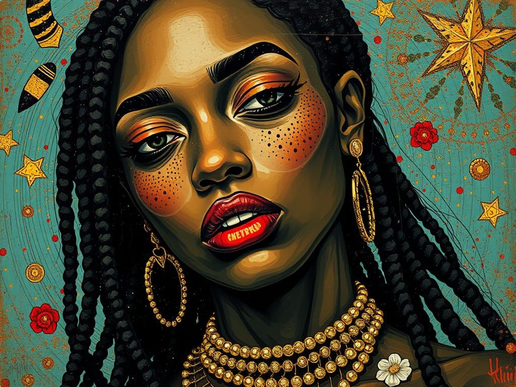 Grunge Art in the Style of Gustav Klimt