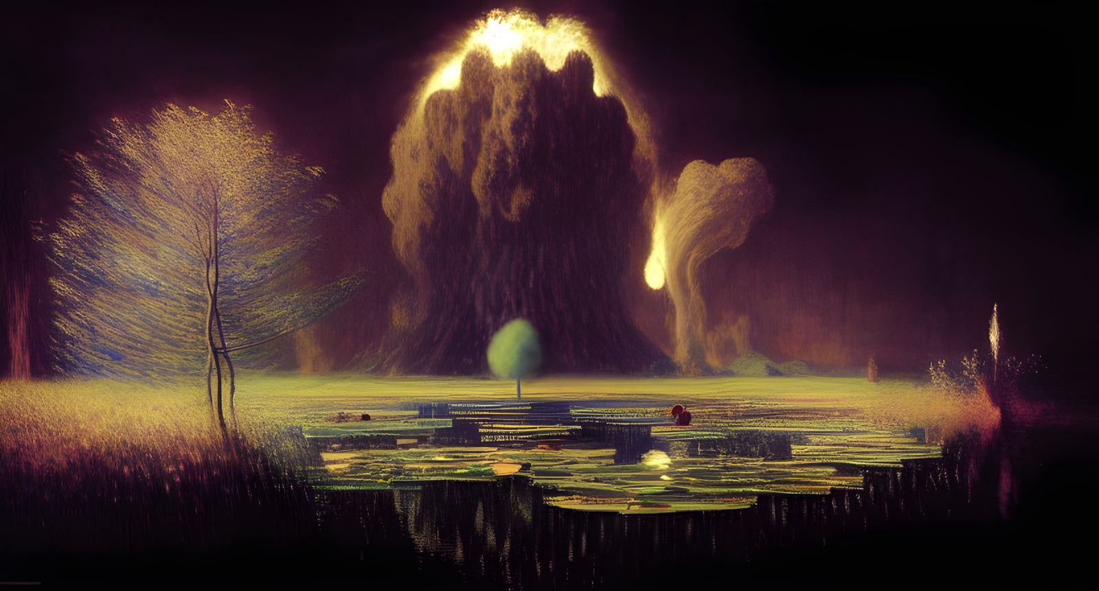 Ethereal Spirits Erupting From Biopunk Tree