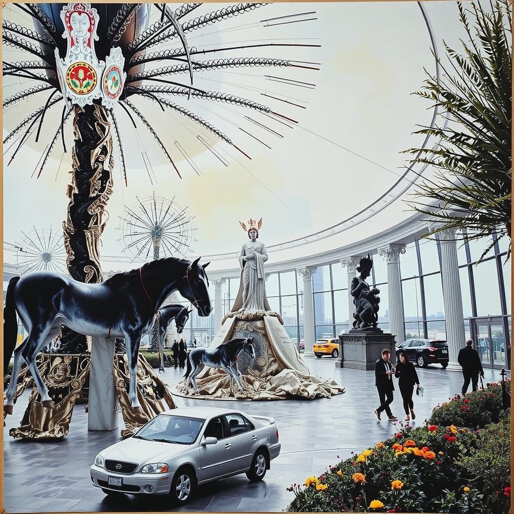 Hyperrealistic Sculpture With Vivid Colors and Dynamic Light...