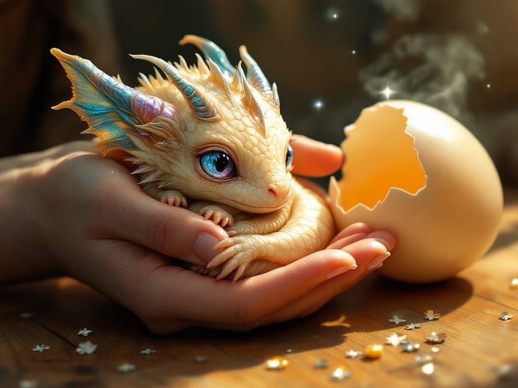 Whimsical Baby Dragon, Magical Realism