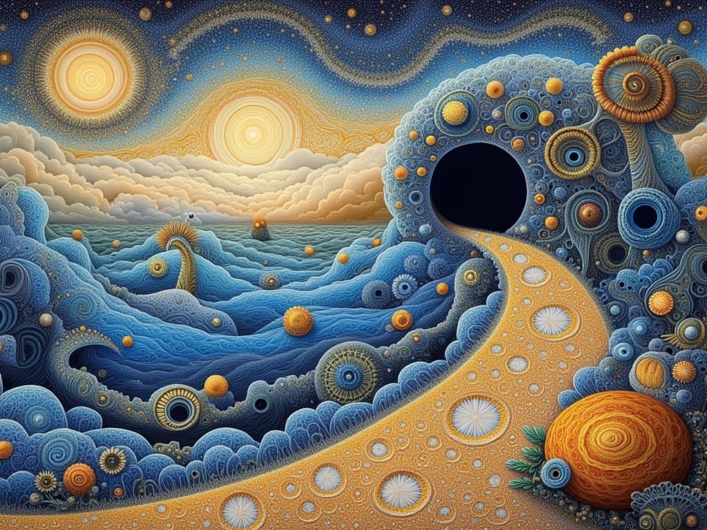 Surreal Dreamscape Inspired by Salvador Dali and Van Gogh