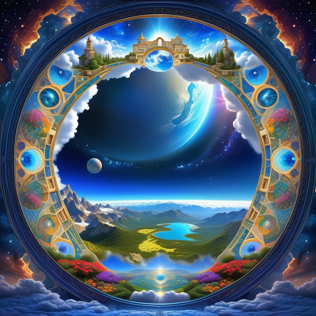 Vast Dream Vista Through Space-Time Portal