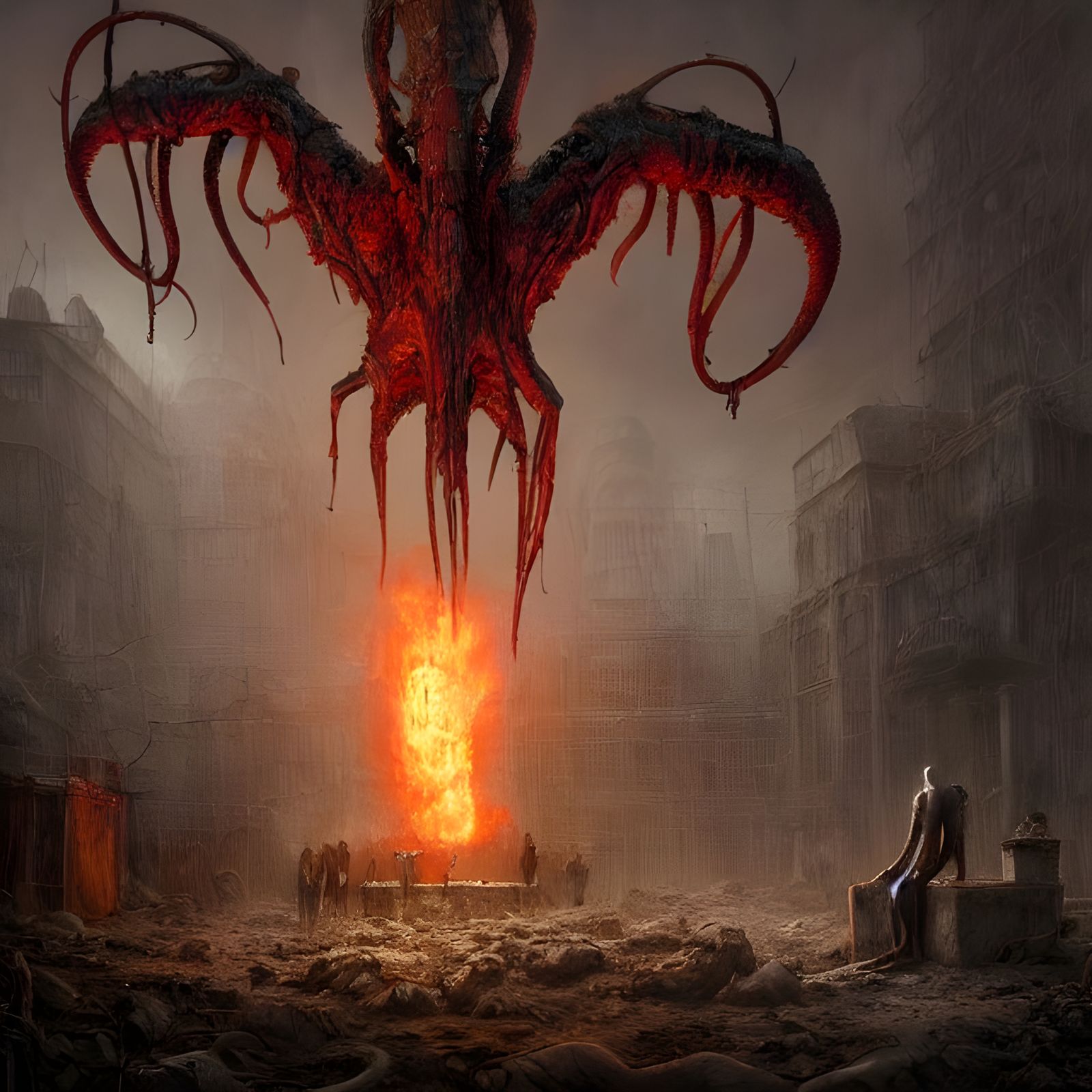 Dark Post-Apocalyptic World Ruled by Lovecraftian God