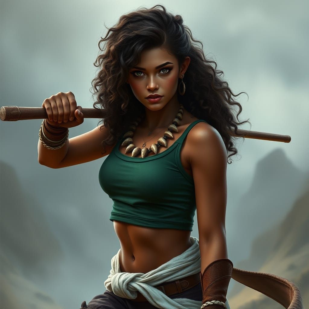 Fantasy Warrior Maiden in Battle Attire