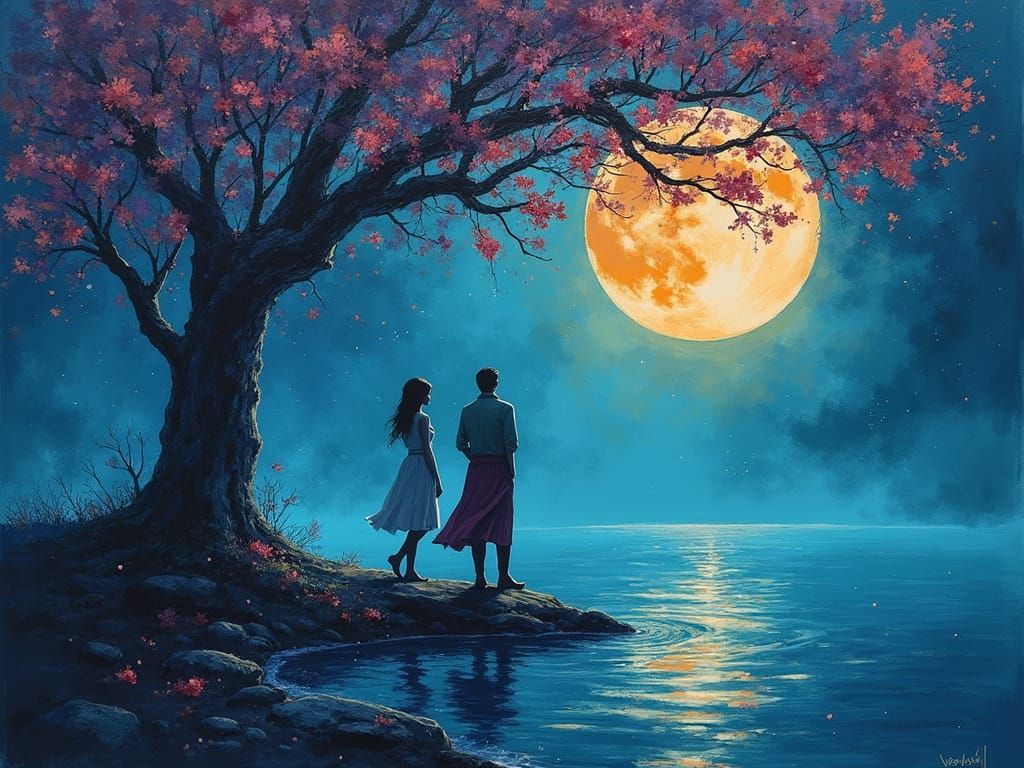 Ethereal Impressionist Masterpiece of Love and Dreams