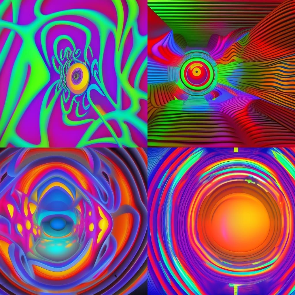 Psychedelic Hypnotic Illusion in 3D Digital Art