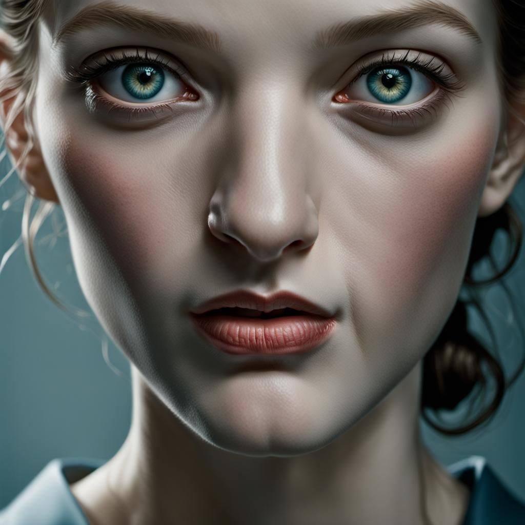 Photorealistic Portrait of a Girl in Studio Lighting