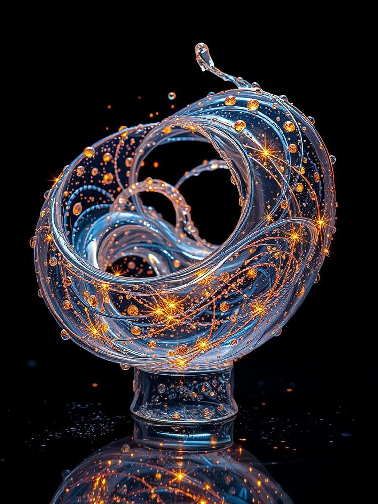 Surreal Abstract Sculpture in Pointillist Style