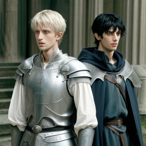 King Arthur and Merlin Illustration