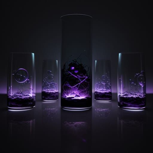 Surreal Laboratory Scene in Dark, Moody Lighting