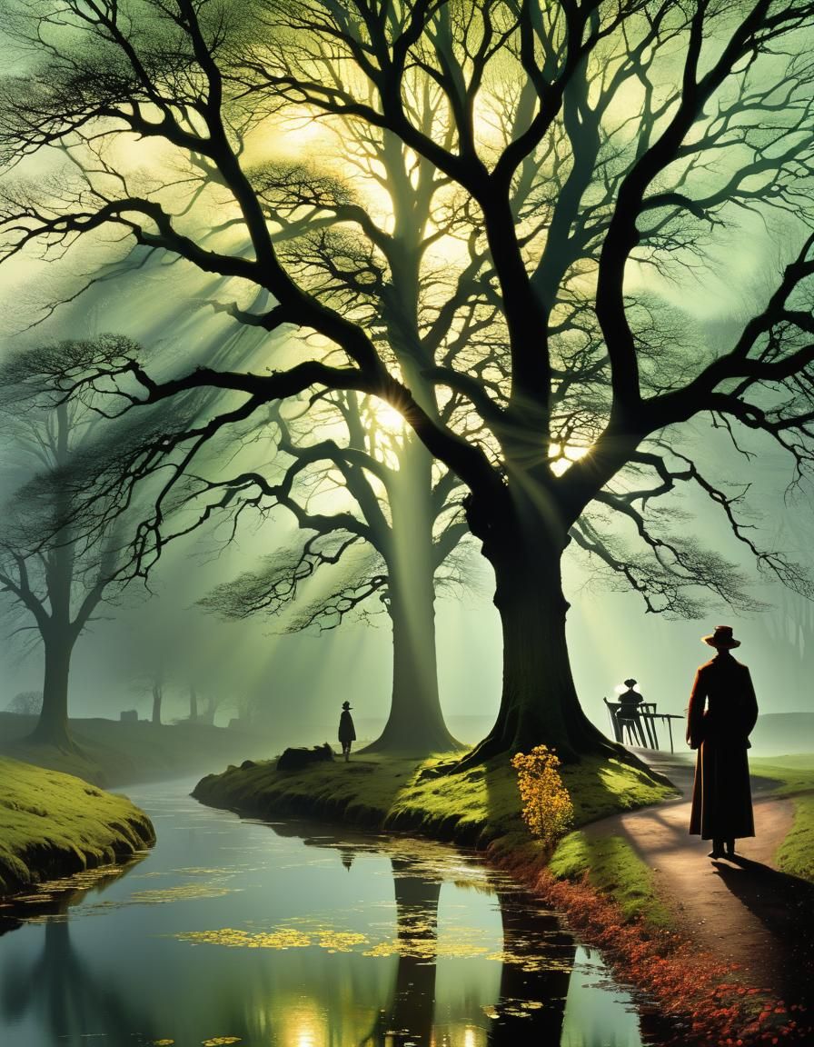 Surreal Landscape Velvet Painting Beyond the Sun