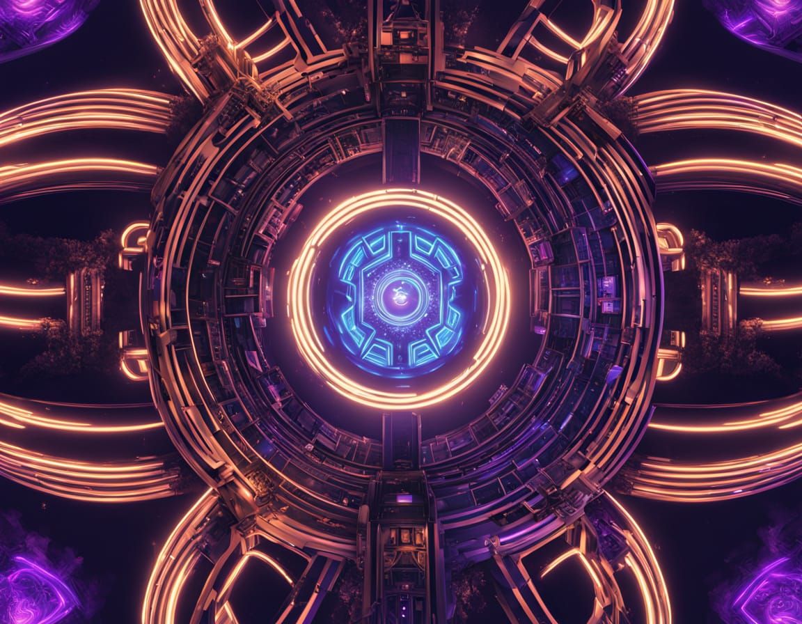 Surreal Number 8 in Neon, Infinity-Inspired Digital Art