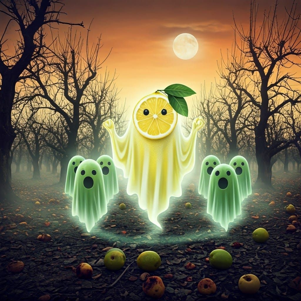 Whimsical Lemon Ghost Haunts Otherworldly Apple Orchard in E...