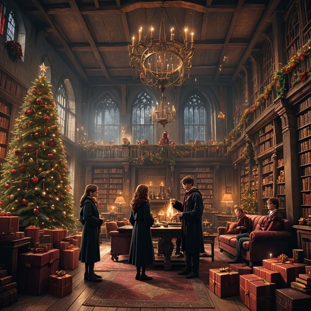 Harry Potter Christmas in Gryffindor Common Room