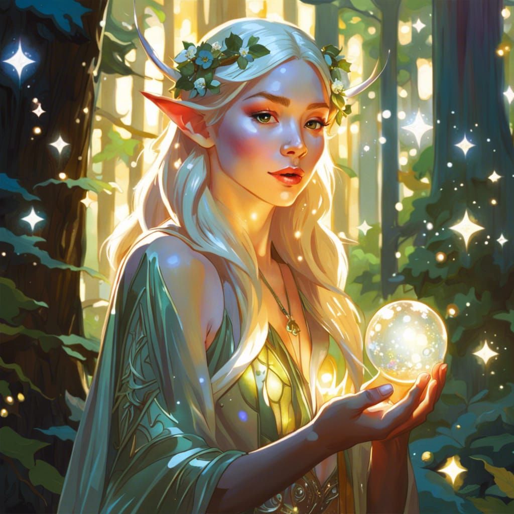 Magical Elf Heals Enchanted Forest